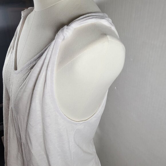 Madewell Women Casual Summery White Linen Blend Knot Strap Tank Top Size XL - Picture 4 of 9